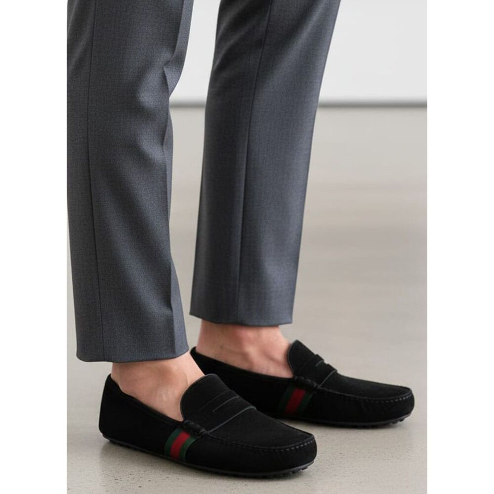 Gucci Black Suede Classic Penny Loafers - Men’s Size 9.5